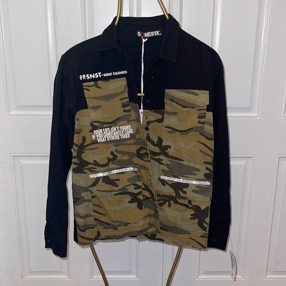 SONESTA camo and rhinestone shirt - Picture 1 of 7